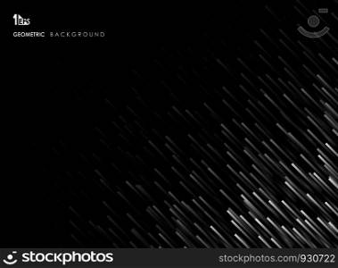 Abstract technology white stripe line pattern on gradient black, vector eps10