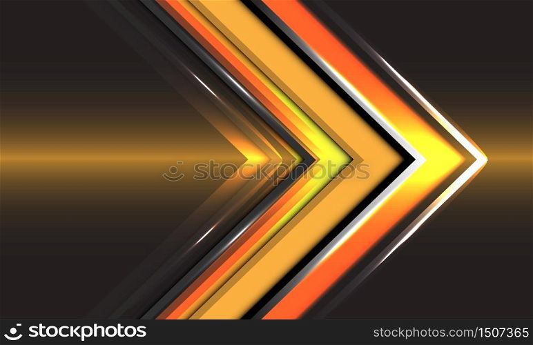 Abstract technology yellow arrow direction speed gold light design modern futuristic background vector illustration.