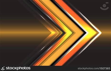 Abstract technology yellow arrow direction speed gold light design modern futuristic background vector illustration.