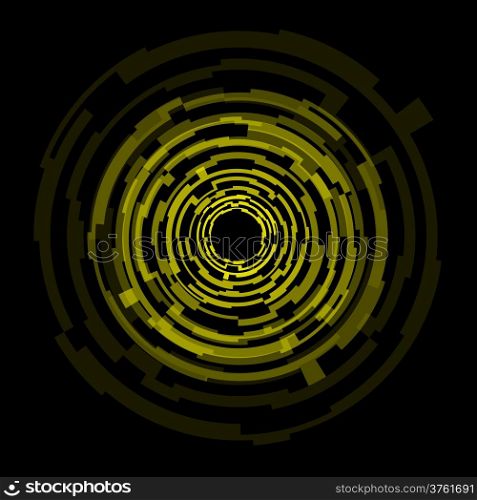 Abstract technology yellow circles background, vector illustration