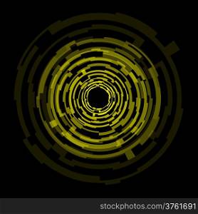 Abstract technology yellow circles background, vector illustration