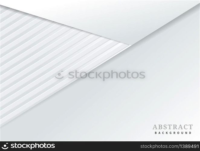 Abstract template 3d background with white paper layers. Vector illustration