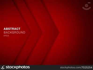 Abstract template 3D red triangle with overlap paper layer gradient color with copy space background. Vector illustration