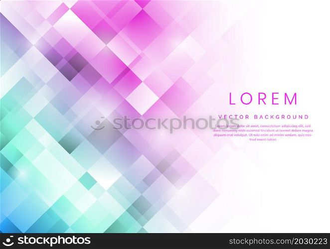 Abstract template background white and bright blue squares overlapping and texture. You can use for ad, poster, template, business presentation. Vector illustration