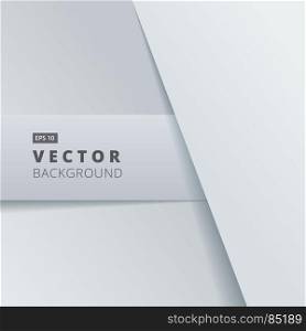 Abstract template background white and gray paper overlap layers with copy space. Vector illustration
