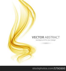 Abstract template background with orange curved wave. Wavy lines. Abstract template background with wave