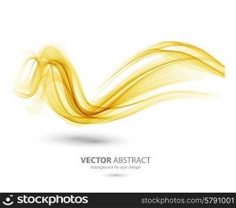 Abstract template background with orange curved wave. Wavy lines. Abstract template background with wave