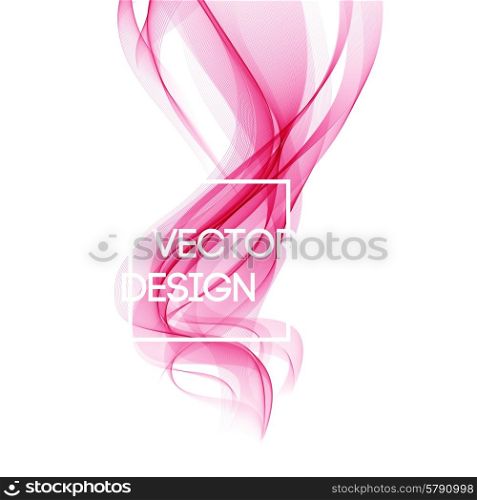 Abstract template background with pink curved wave. Wavy lines. Abstract template background with wave