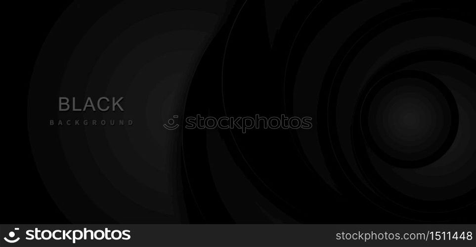 Abstract template black 3D circle overlapping background. You can use for template brochure design. poster, banner web, flyer, etc. Vector illustration