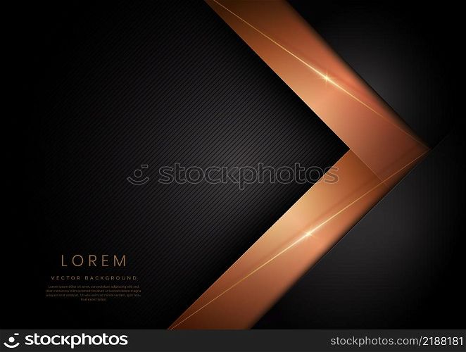Abstract template black and gold geometric diagonal on black background with golden line. Luxury style. Vector illustration