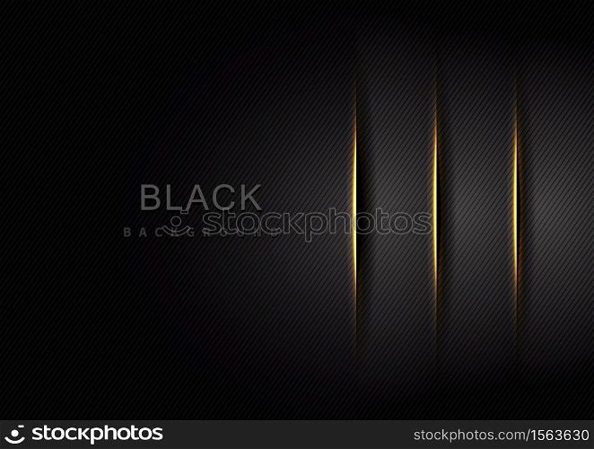 Abstract template black and gray gradient layer and shadow with light effect and diagonal lines with copy space for text. Modern luxury. Vector illustration