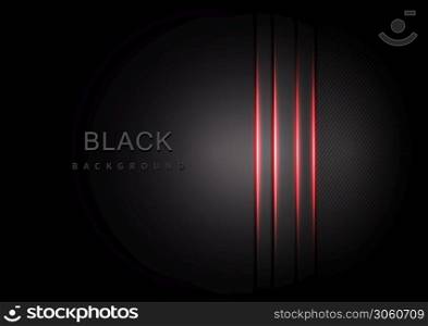 Abstract template black and gray gradient layer and shadow with red light effect and diagonal lines with copy space for text. Modern luxury. Vector illustration