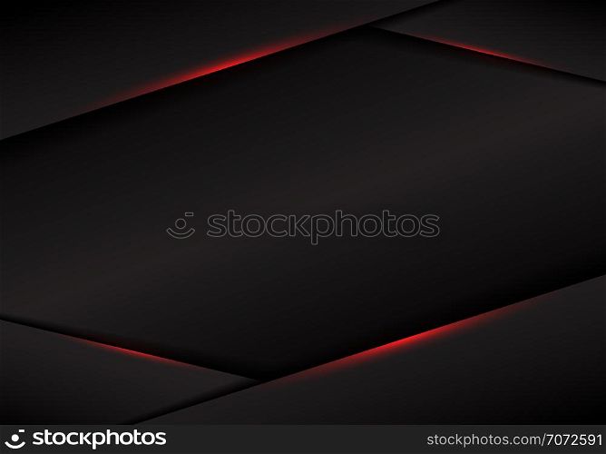 Abstract template black frame layout metallic red light on dark background. modern luxury futuristic technology concept. Vector illustration