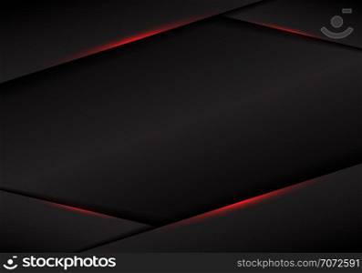 Abstract template black frame layout metallic red light on dark background. modern luxury futuristic technology concept. Vector illustration
