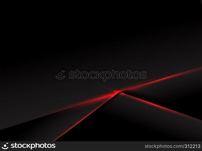 Abstract template black frame layout metallic red light on dark background. Futuristic technology concept. Vector illustration