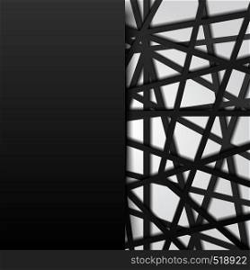 Abstract template black lines futuristic overlapping white background. Digital connection. Vector illustration