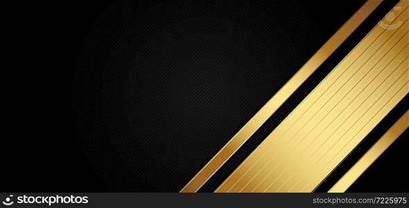 Abstract template black triangle background with striped lines golden. Luxury style. You can use for ad, poster, template, business presentation. Vector illustration