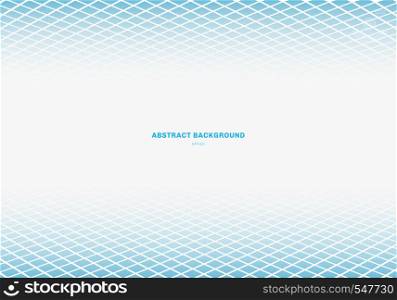 Abstract template blue square pattern perspective floor white background with copy space. Geometric shapes. vector illustration