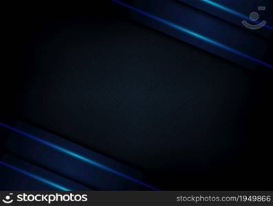 Abstract template blue stripes diagonal light decoration on grid background. Vector graphic illustration