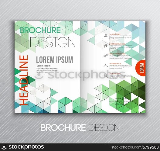 Abstract template brochure design with geometric background. Vector illustration Abstract template brochure design with geometric background