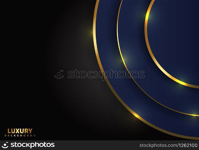 Abstract template circle dark blue luxury premium background. Vector illustration