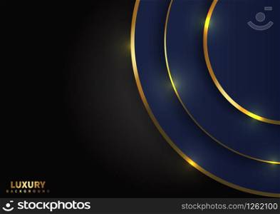 Abstract template circle dark blue luxury premium background. Vector illustration