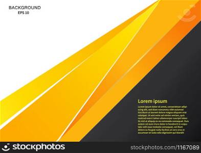 Abstract template corporate concept yellow and white background, copy space, text. Vector illustration