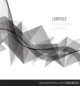 Abstract template design background. Abstract template design background. Gray6 triangles and wave
