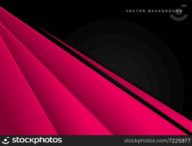 Abstract template design layout pink and black geometric triangle background. Technology concept. You can use for ad, poster, template, business presentation. Vector illustration