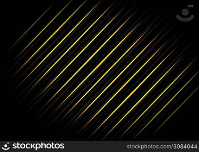 Abstract template diagonal black striped line backgroune texture with yellow light neon. Technology concept. Vector illustration