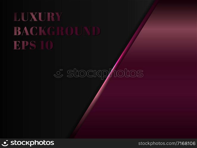 Abstract template diagonal geometric pink gradient on black background. Luxury style. Vector illustration