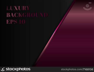Abstract template diagonal geometric pink gradient on black background. Luxury style. Vector illustration
