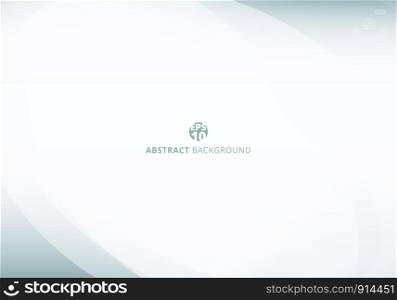 Abstract template elegant header and footers blue curve light template on white background with copy space. Vector illustration