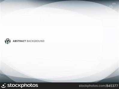 Abstract template elegant header and footers charcoal gray curved light template on white background with space for your text. Vector illustration