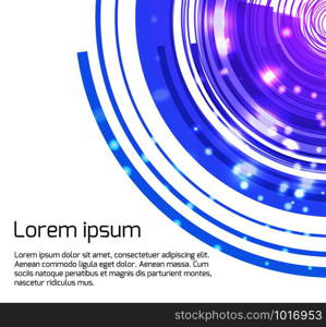Abstract template for presentations with concentric circular lines, sparks and place for text. Abstract template for presentations with concentric circular lin