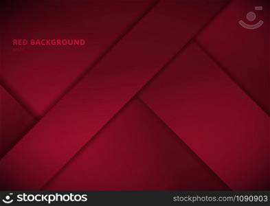 Abstract template geometric overlapping paper layer with shadow red background with space for your text. Vector illustration