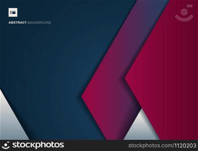 Abstract template geometric triangle white and pink color overlap on blue background with space for your text. You can use for artwork design, cover brochure, poster, banner web, print ad, etc. Vector illustration