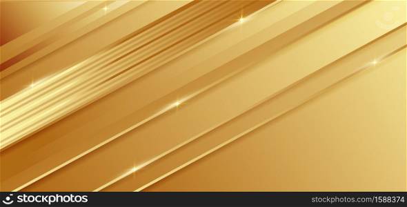 Abstract template gold geometric diagonal background with golden line. Luxury style. Vector illustration