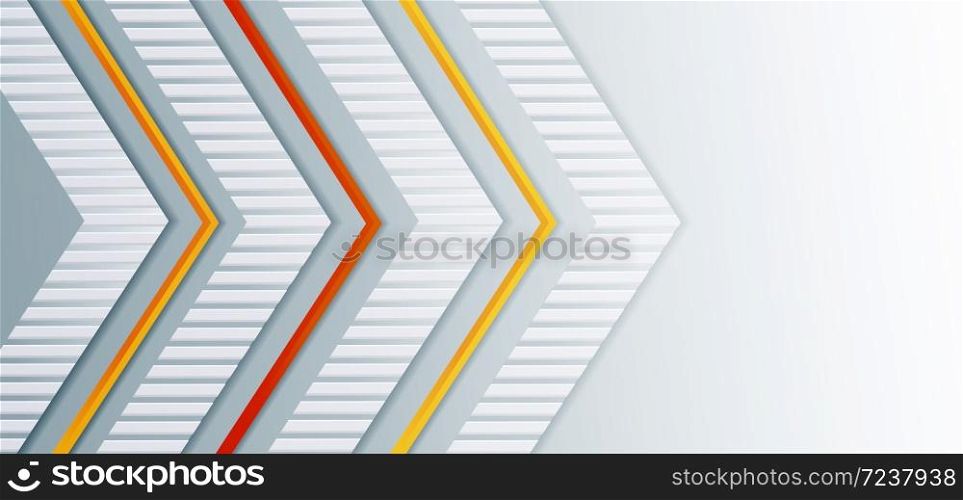 Abstract template gray and white arrows background. You can use for ad, poster, template, business presentation. Vector illustration