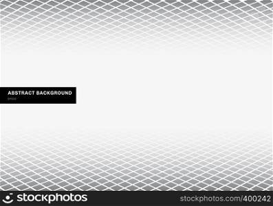 Abstract template gray square pattern perspective floor white background with copy space. Geometric shapes. vector illustration