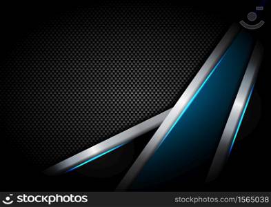 Abstract template light blue geometric shine and layer on kevlar background with light blue effect. Technology style. Vector illustration