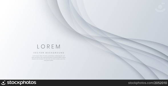 Abstract template modern shiny grey gradient curved wavy background. You can use for banner, ad, poster, template, business presentation. Vector illustration