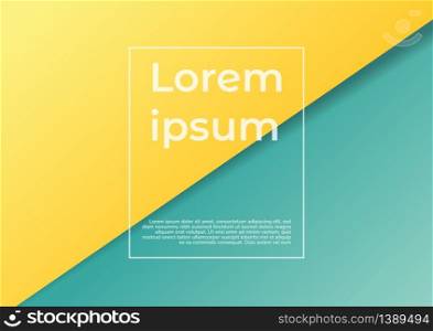 Abstract template paper sheet overlap blue and yellow pastel color background. You can use for ad, poster, template, business presentation. Vector illustration
