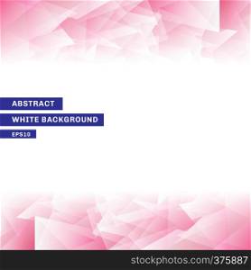 Abstract template pink low poly trendy white background with copy space. You can use for website, brochure, flyer, cover, banner, etc. Vector illustration