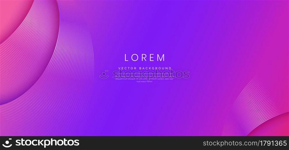 Abstract template purple and pink gradient background with curved lines light elegant with space for your text. Vector illustration