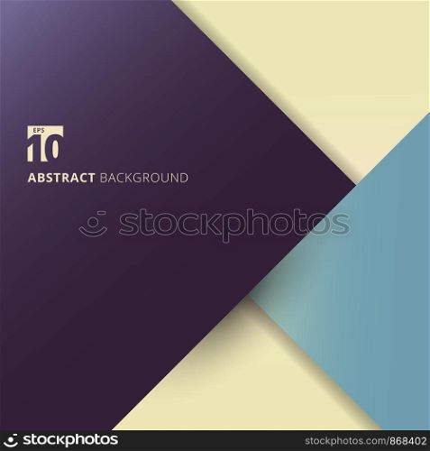 Abstract template purple, blue, yellow geometric triangle element background design with space for your text. Vector illustration