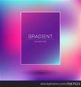 Abstract template rectangle frame pink, purple, blue gradient color on vibrant color background. Vector illustration