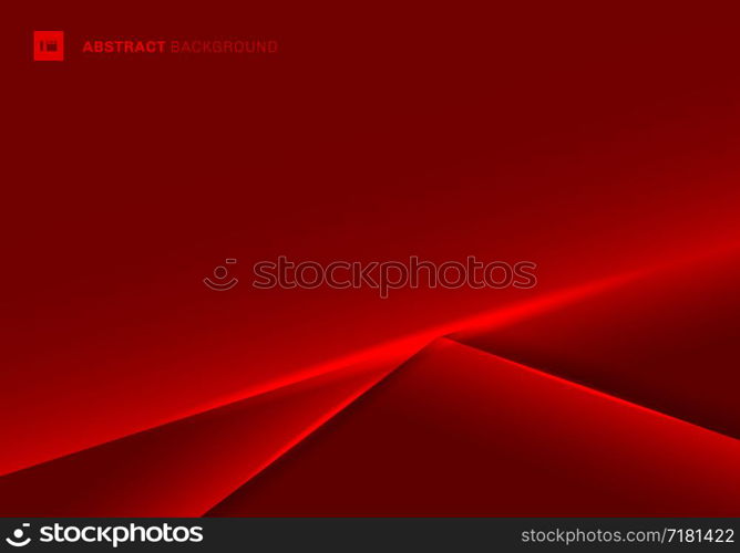 Abstract template red frame layout metallic light on dark background. Futuristic technology concept. Vector illustration