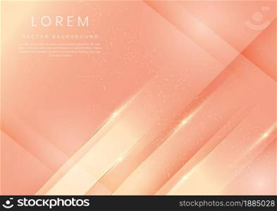 Abstract template soft yellow and orange gradient geometric diagonal with golden lines sparkle. Luxury modern. You can use for ad, poster, template, business presentation. Vector illustration