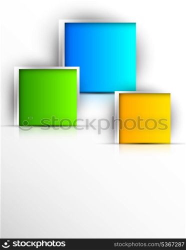 Abstract template with squares. Bright illustration